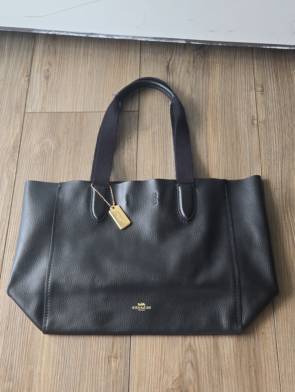 Coach Black Leather Derby Tote Bag